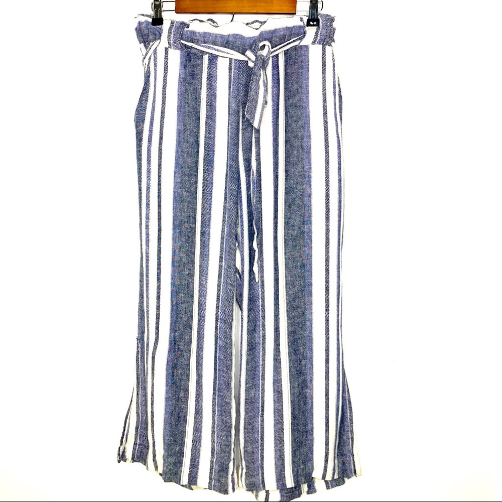 INDIGO REIN High Waist Wide Leg Striped Elastic Waist Pants Sz L Large